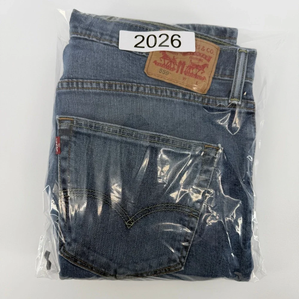 Levi's 559 Relaxed Straight Jeans Mens 36x34 Blue‎ Medium Wash Denim Casual Work